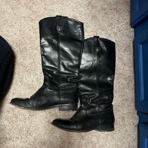 Frye Leather Black Boots Size 8